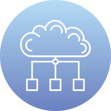 Bulut hesaplama simgesi vektör illüstrasyonu