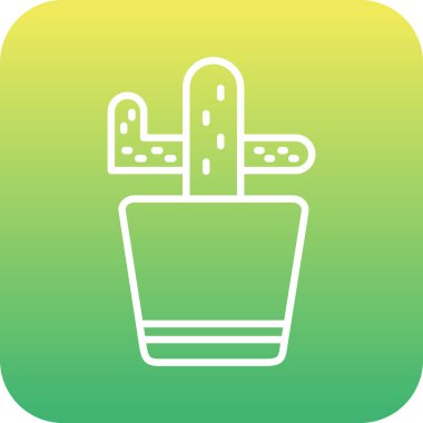 kaktüs web simgesi, vektör çizim