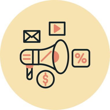 Düz vektör simgesi pazarlanıyor