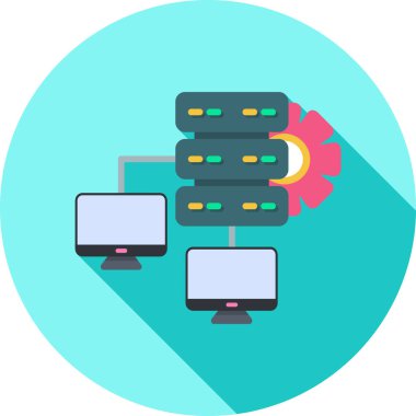 Sunucu ağı. Web simgesi basit illüstrasyon