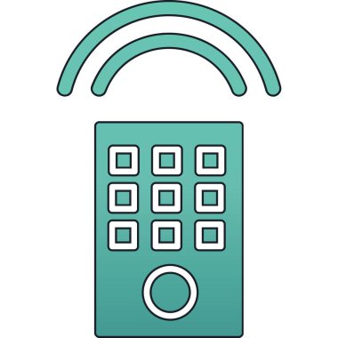 Uzaktan kumanda simgesi. Web tasarımı için uzaktan kontrol vektör simgesinin özet çizimi