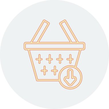 Alışveriş sepeti ikonu vektör illüstrasyonu