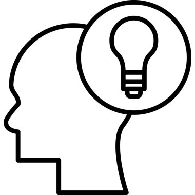 Beyin. Web simgesi basit illüstrasyon