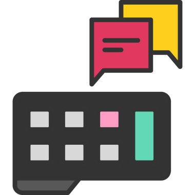 Sohbet mesajı simgesi. özet çizimi