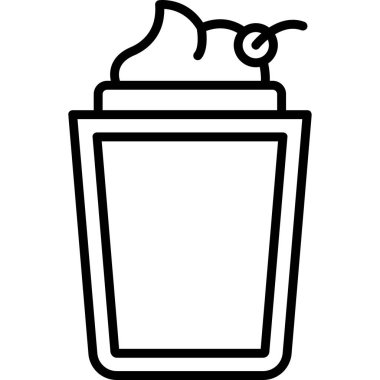 süt şişesi ikonu ana hatları vektörü. Süt içeceği. Bardak.