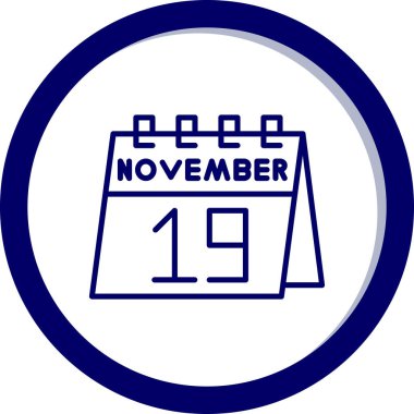 Kasım 'ın 19' u bir günlük takvimde.