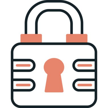 Güvenlik kilidi simgesi. Basit resimleme