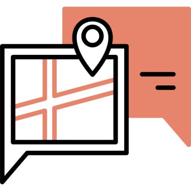 harita simgesi vektör illüstrasyonu