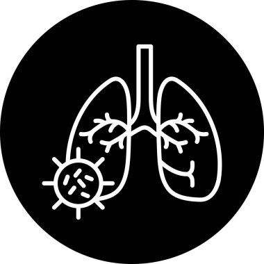 Modern b 'nin vektör illüstrasyonunda akciğer ikonu yok