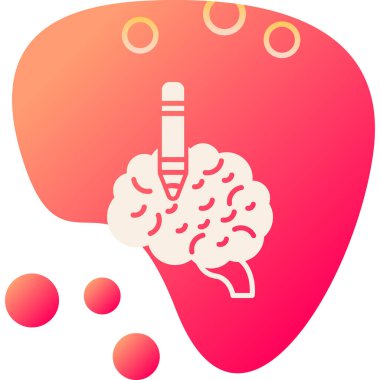 Beyin. Web simgesi basit illüstrasyon