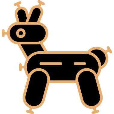 Hayvan köpek memeli simgesi - taslak biçiminde