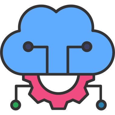 Bulut. Web simgesi basit illüstrasyon