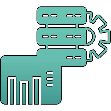 Bir robot simgesinin vektör illüstrasyonu