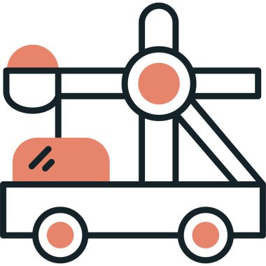 Bir araba simgesinin vektör illüstrasyonu