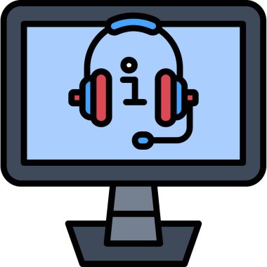 Bilgisayar monitörü simgesi. Web için dizüstü bilgisayar vektör illüstrasyonunun basit çizimi