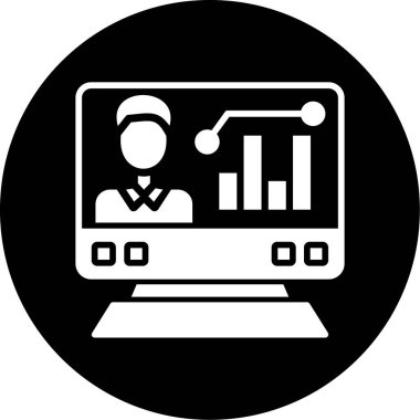 grafik grafikli dizüstü bilgisayar ve diyagram simgesi.