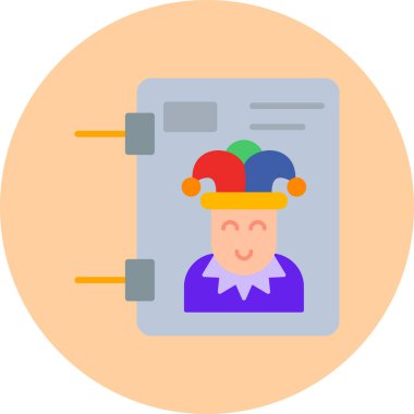 Şapka ikonu olan bir adam, düz tasarım.