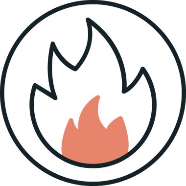 Yangın. Web simgesi basit illüstrasyon