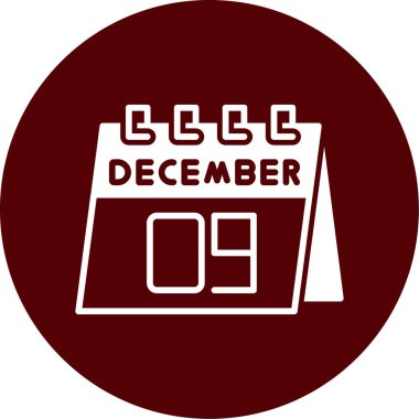 Takvim glif simgesi. Düz sembolü, beyaz renkli, yuvarlak açılar, kahverengi zemin tarzıdır.