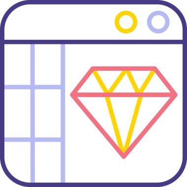 Web simgesi, basit ilişkili düz çizimin vektör illüstrasyonu