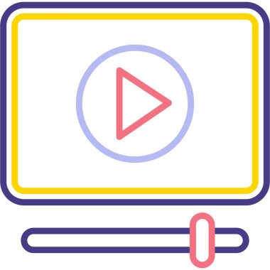 video. Web simgesi basit illüstrasyon
