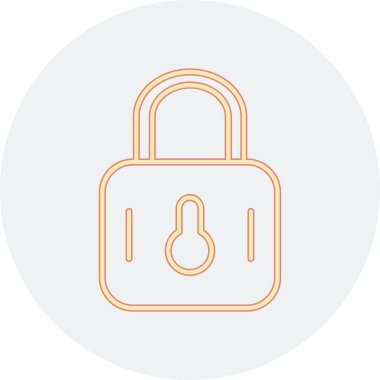 Asma kilit simgesi. Basit resimleme