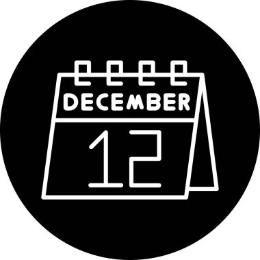 Aralık 21 simgesi beyaz arkaplanda izole edildi