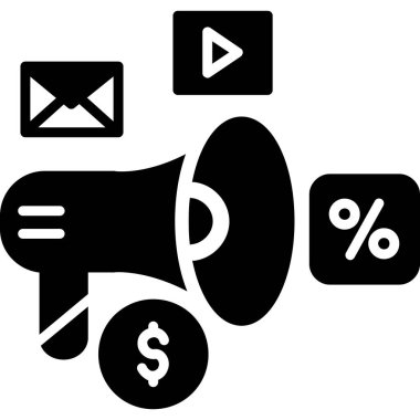 megafon ikonu. Vektör illüstrasyonu