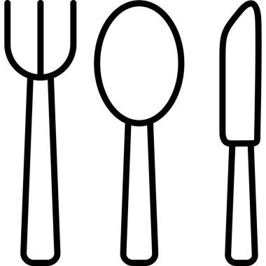 çatal kaşık ana hatlarıyla simgeyi yer