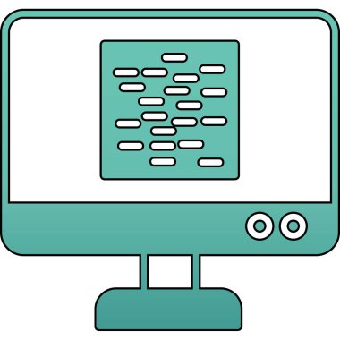 Bilgisayar monitörü simgesi. dizüstü bilgisayar vektör simgesi rengi düz izole