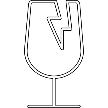 Şarap kadehi ikonu. Web için şarap kadehi vektör simgesinin özet çizimi