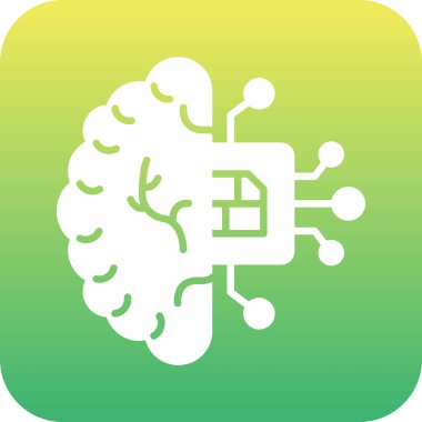 beyin ikonu vektör illüstrasyonu