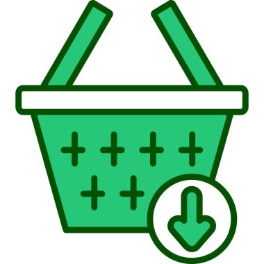 Alışveriş arabası simgesi, vektör çizimi beyaz arkaplanda izole edildi