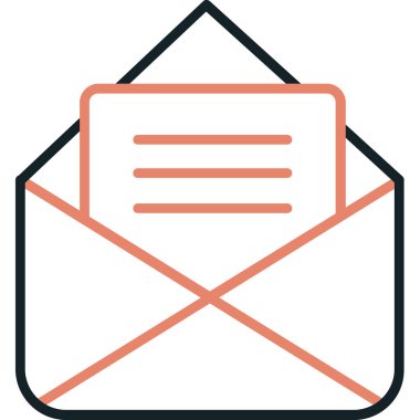 Zarf. Web simgesi vektör illüstrasyonu