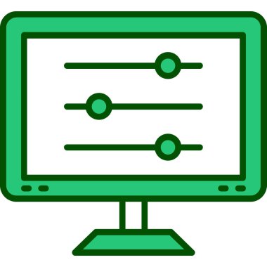 Monitör. Web simgesi basit illüstrasyon