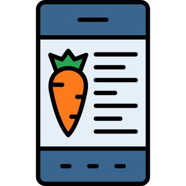 mobil yiyecek simgesi, vektör illüstrasyonu