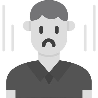 Üzgün adam düz vektör simgesi