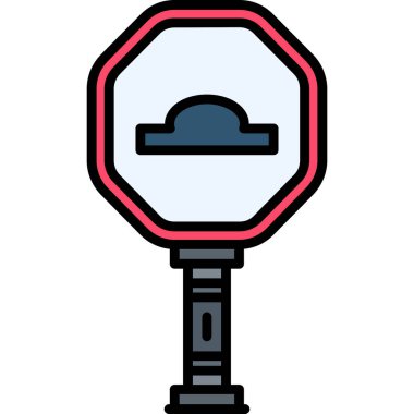 Trafik konisi simgesi. Web için trafik vektör simgelerinin özet çizimi