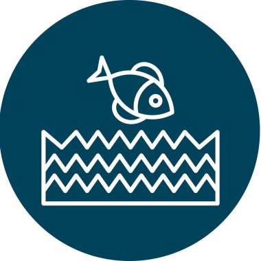 Benzersiz Balık Vektör Satırı Simgesi