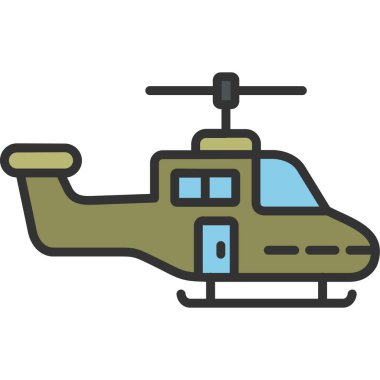 Helikopter simgesi vektör illüstrasyonu