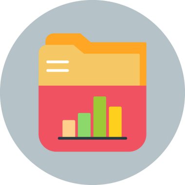 veri analizi düz vektör simgesi