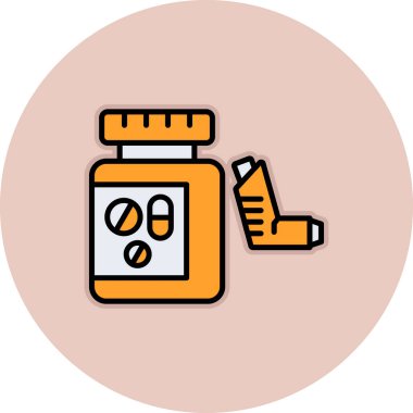 İlaç şişesi simgesinin vektör illüstrasyonu