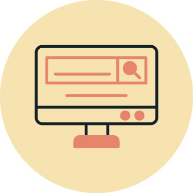 Bilgisayar. Web simgesi basit illüstrasyon