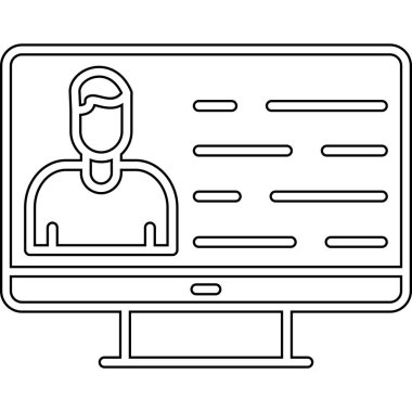 beyaz arkaplan üzerinde kullanıcı profili ve akıllı telefon simgesine sahip dizüstü bilgisayar, vektör illüstrasyonu