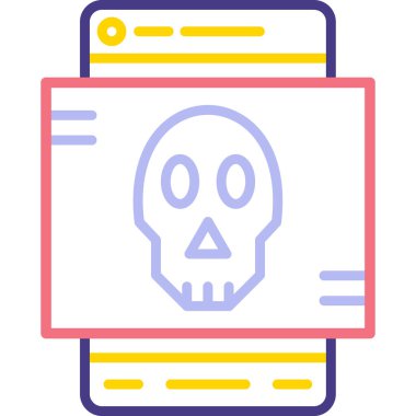 Ölü kafatası simgesi, vektör illüstrasyonu beyaz arkaplanda izole edildi