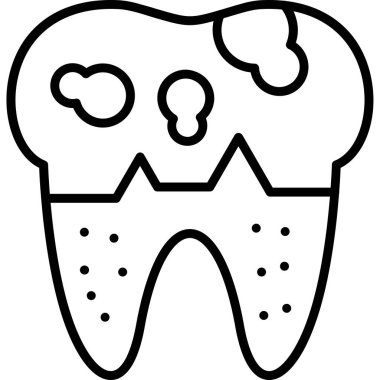 Diş simgesi, vektör illüstrasyonu
