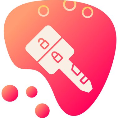 Bir kalp anahtarının vektör illüstrasyonu