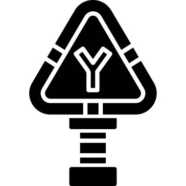 İşaretli tek bir elektrik ağacının vektör çizimi