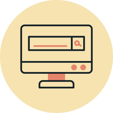 Bilgisayar. Web simgesi basit illüstrasyon