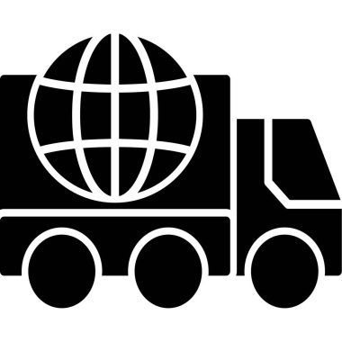 kargo kamyonu vektör simgesi